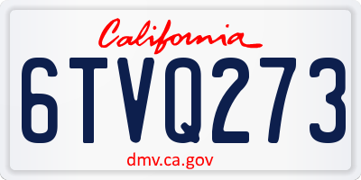 CA license plate 6TVQ273
