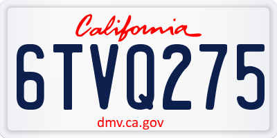 CA license plate 6TVQ275