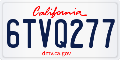 CA license plate 6TVQ277