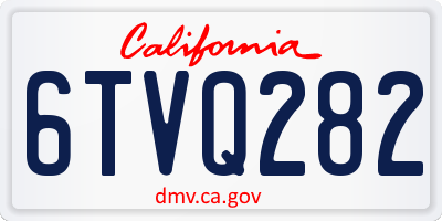 CA license plate 6TVQ282