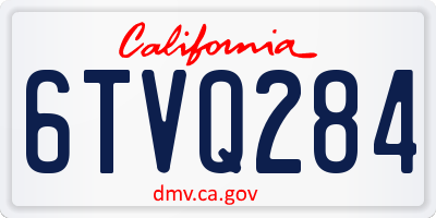 CA license plate 6TVQ284