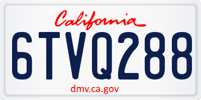 CA license plate 6TVQ288
