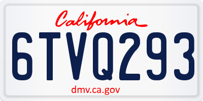 CA license plate 6TVQ293