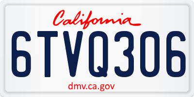 CA license plate 6TVQ306