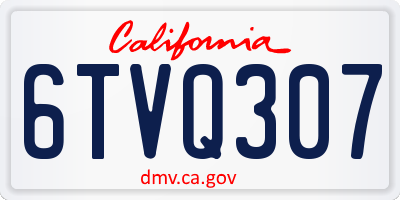 CA license plate 6TVQ307