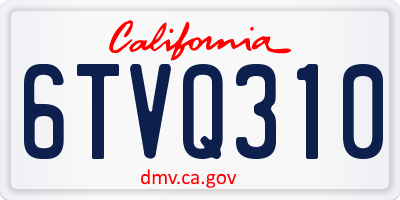 CA license plate 6TVQ310