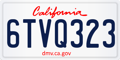 CA license plate 6TVQ323