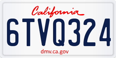 CA license plate 6TVQ324