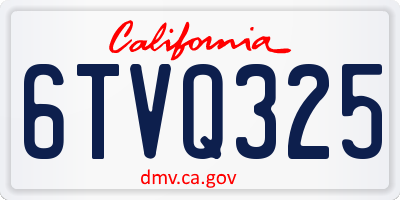 CA license plate 6TVQ325