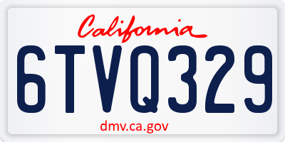 CA license plate 6TVQ329