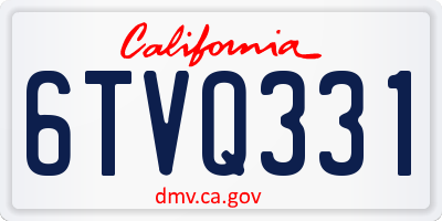 CA license plate 6TVQ331