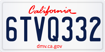 CA license plate 6TVQ332