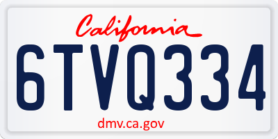 CA license plate 6TVQ334