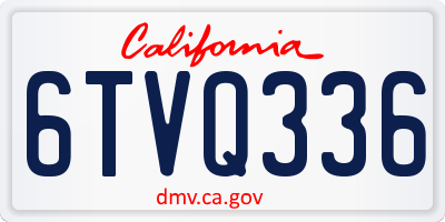 CA license plate 6TVQ336