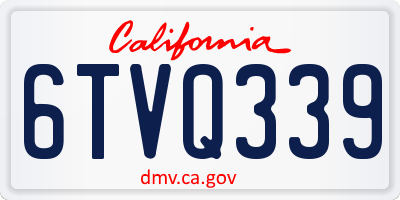 CA license plate 6TVQ339