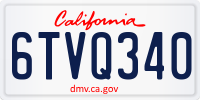 CA license plate 6TVQ340