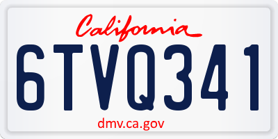 CA license plate 6TVQ341