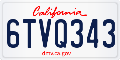 CA license plate 6TVQ343