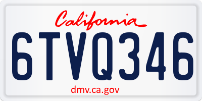 CA license plate 6TVQ346
