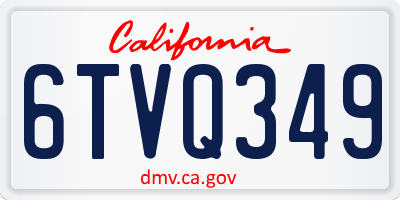 CA license plate 6TVQ349