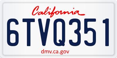 CA license plate 6TVQ351