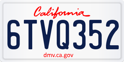 CA license plate 6TVQ352
