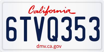 CA license plate 6TVQ353