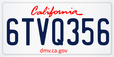 CA license plate 6TVQ356
