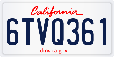 CA license plate 6TVQ361