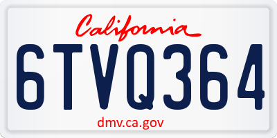 CA license plate 6TVQ364