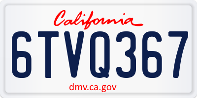 CA license plate 6TVQ367
