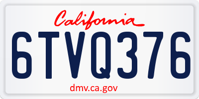 CA license plate 6TVQ376
