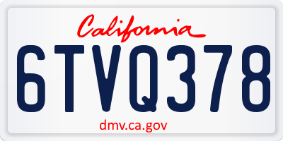 CA license plate 6TVQ378