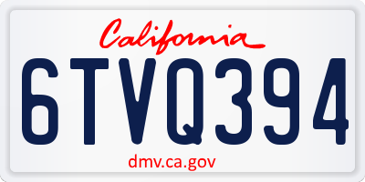 CA license plate 6TVQ394