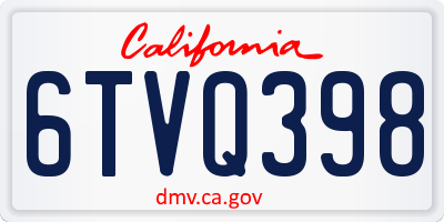 CA license plate 6TVQ398