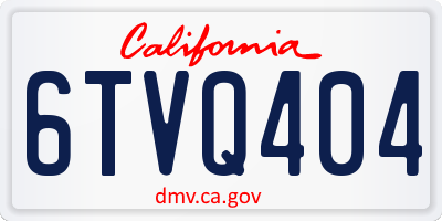 CA license plate 6TVQ404