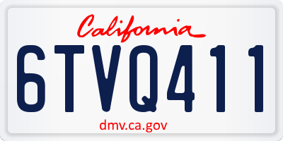 CA license plate 6TVQ411