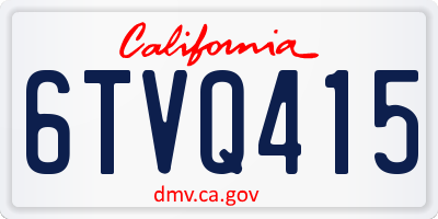 CA license plate 6TVQ415