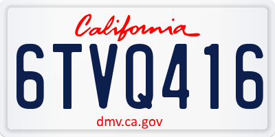 CA license plate 6TVQ416