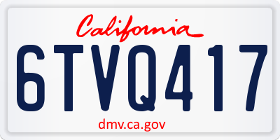 CA license plate 6TVQ417