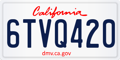 CA license plate 6TVQ420