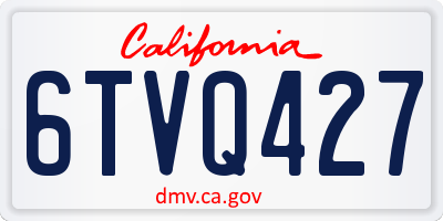 CA license plate 6TVQ427