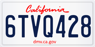 CA license plate 6TVQ428
