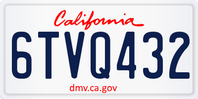 CA license plate 6TVQ432