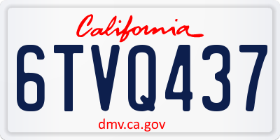 CA license plate 6TVQ437