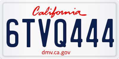 CA license plate 6TVQ444