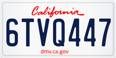 CA license plate 6TVQ447
