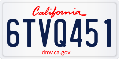 CA license plate 6TVQ451