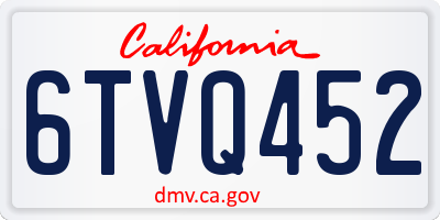 CA license plate 6TVQ452