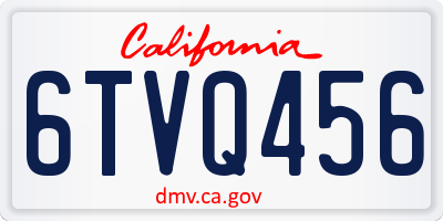 CA license plate 6TVQ456
